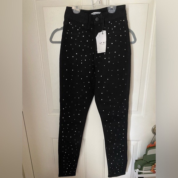 Black All Over Rhinestone Jeans - Picture 3 of 4